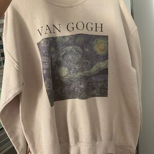 PacSun Cream Crew Neck Sweater Van Gogh Collection